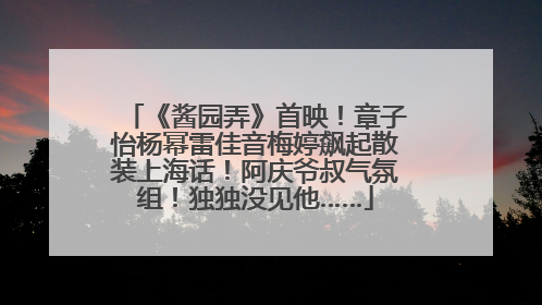 《酱园弄》首映！章子怡杨幂雷佳音梅婷飙起散装上海话！阿庆爷叔气氛组！独独没见他……