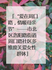 “爱在周口路，情暖母亲节”——市北区洛阳路街道周口路社区多维度关爱女性群体