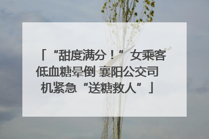 “甜度满分！”女乘客低血糖晕倒 襄阳公交司机紧急“送糖救人”