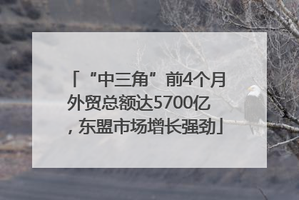 “中三角”前4个月外贸总额达5700亿，东盟市场增长强劲