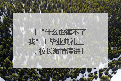 “什么也锤不了我”！毕业典礼上，校长激情演讲