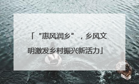 “惠风润乡”，乡风文明激发乡村振兴新活力