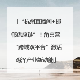 “杭州直播间+邯郸供应链”！角兽营“跨域双平台”激活鸡泽产业新动能