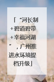 “河长制+碧道碧带+幸福河湖”，广州推进水环境提档升级