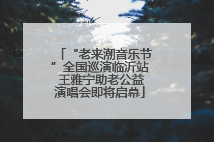 “老来潮音乐节”全国巡演临沂站 王雅宁助老公益演唱会即将启幕