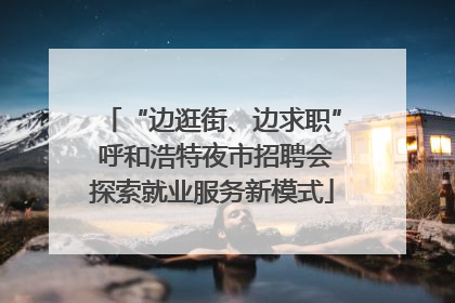 “边逛街、边求职” 呼和浩特夜市招聘会探索就业服务新模式