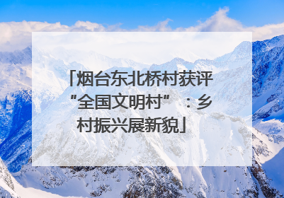 烟台东北桥村获评“全国文明村”：乡村振兴展新貌