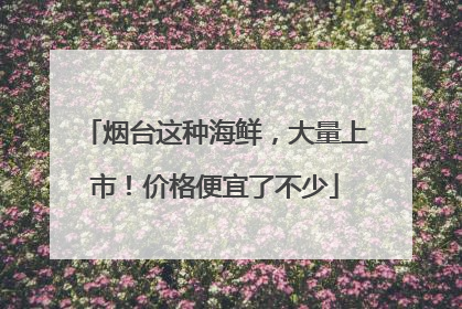 烟台这种海鲜，大量上市！价格便宜了不少