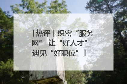 热评丨织密“服务网” 让“好人才”遇见“好职位”