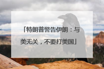 特朗普警告伊朗：与美无关，不要打美国