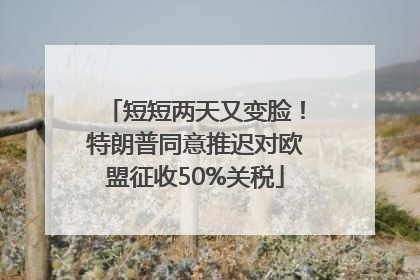 短短两天又变脸！特朗普同意推迟对欧盟征收50%关税