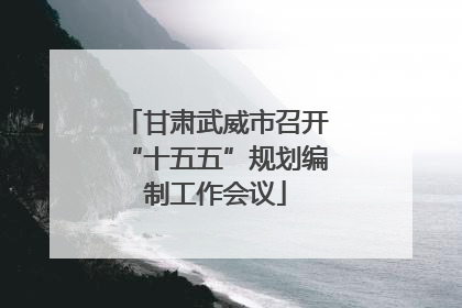 甘肃武威市召开“十五五”规划编制工作会议
