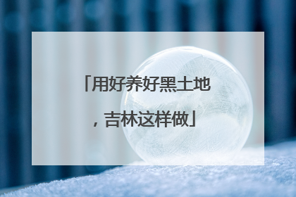 用好养好黑土地，吉林这样做