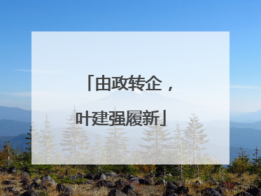 由政转企，叶建强履新