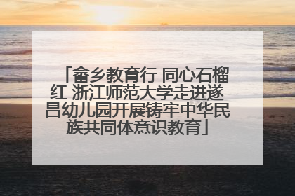 畲乡教育行 同心石榴红 浙江师范大学走进遂昌幼儿园开展铸牢中华民族共同体意识教育