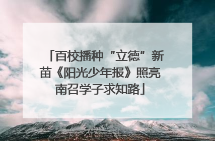 百校播种“立德”新苗《阳光少年报》照亮南召学子求知路