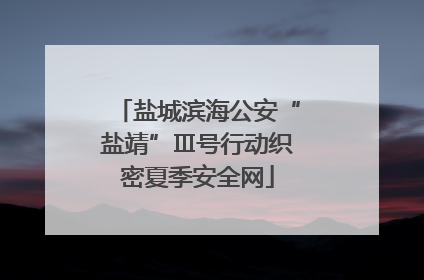 盐城滨海公安“盐靖”Ⅲ号行动织密夏季安全网