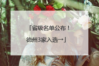 省级名单公布！德州3家入选→