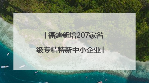 福建新增207家省级专精特新中小企业