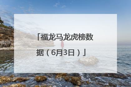 福龙马龙虎榜数据（6月3日）
