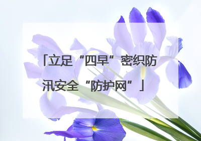 立足“四早”密织防汛安全“防护网”
