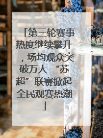 第三轮赛事热度继续攀升，场均观众突破万人 “苏超”联赛掀起全民观赛热潮