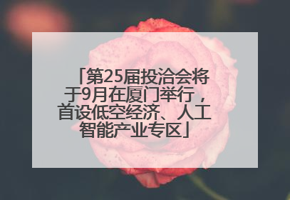 第25届投洽会将于9月在厦门举行，首设低空经济、人工智能产业专区