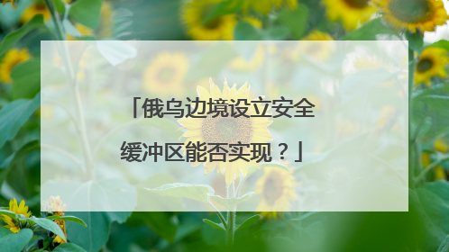 俄乌边境设立安全缓冲区能否实现？