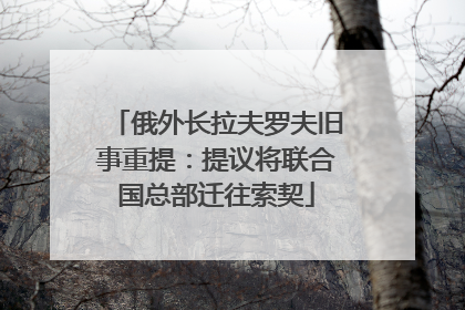 俄外长拉夫罗夫旧事重提：提议将联合国总部迁往索契
