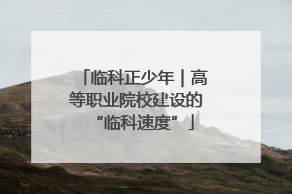临科正少年｜高等职业院校建设的“临科速度”