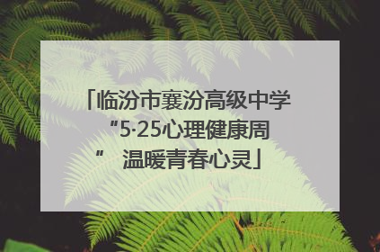 临汾市襄汾高级中学“5·25心理健康周” 温暖青春心灵