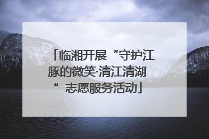 临湘开展“守护江豚的微笑·清江清湖”志愿服务活动