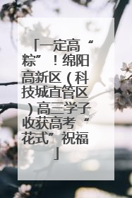 一定高“粽”！绵阳高新区（科技城直管区）高三学子收获高考“花式”祝福