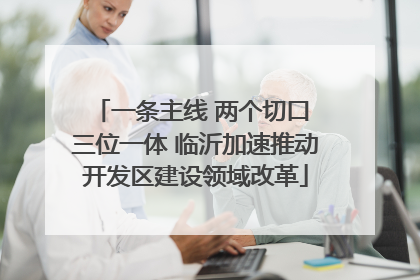 一条主线 两个切口 三位一体 临沂加速推动开发区建设领域改革