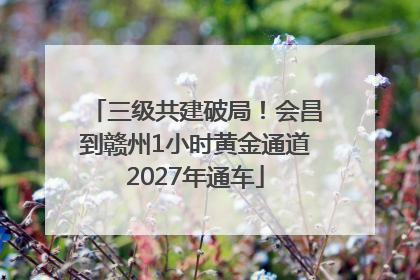 三级共建破局！会昌到赣州1小时黄金通道2027年通车