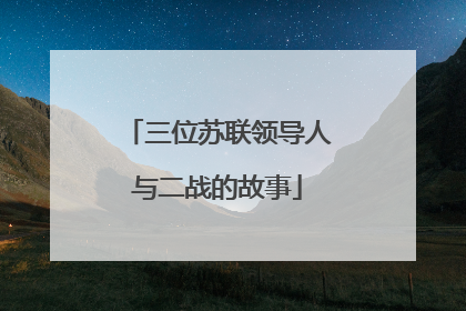 三位苏联领导人与二战的故事