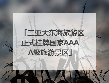 三亚大东海旅游区正式挂牌国家AAAA级旅游景区