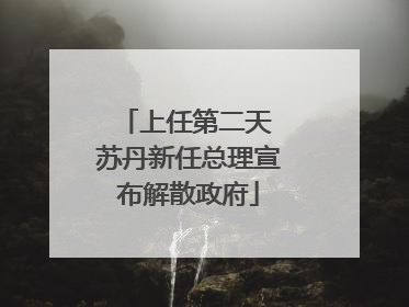 上任第二天 苏丹新任总理宣布解散政府