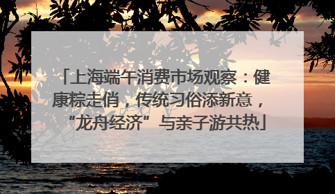 上海端午消费市场观察：健康粽走俏，传统习俗添新意，“龙舟经济”与亲子游共热