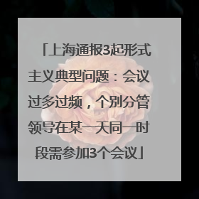 上海通报3起形式主义典型问题：会议过多过频，个别分管领导在某一天同一时段需参加3个会议