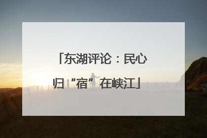 东湖评论：民心归“宿”在峡江