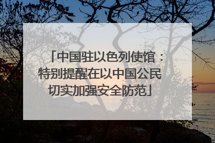 中国驻以色列使馆：特别提醒在以中国公民切实加强安全防范