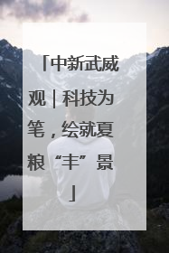 中新武威观｜科技为笔，绘就夏粮“丰”景