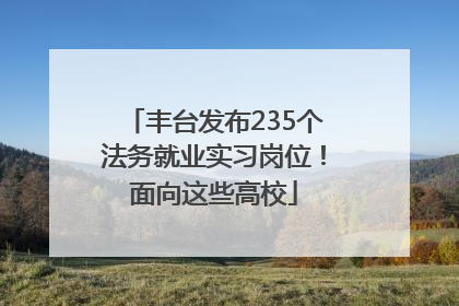 丰台发布235个法务就业实习岗位！面向这些高校
