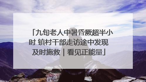 九旬老人中暑昏厥超半小时 镇村干部走访途中发现及时施救｜看见正能量