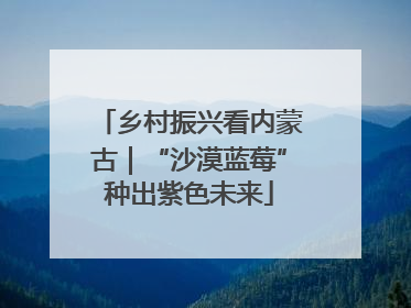 乡村振兴看内蒙古｜“沙漠蓝莓”种出紫色未来