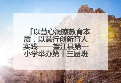 以慧心洞察教育本质，以慧行创新育人实践——望江县第一小学举办第十三届班主任论坛