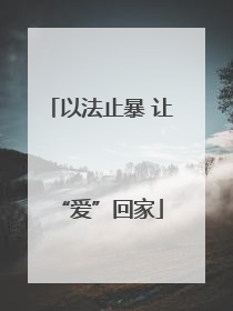 以法止暴 让“爱”回家