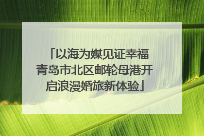 以海为媒见证幸福 青岛市北区邮轮母港开启浪漫婚旅新体验