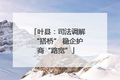 叶县：司法调解“搭桥” 稳企护商“路宽”